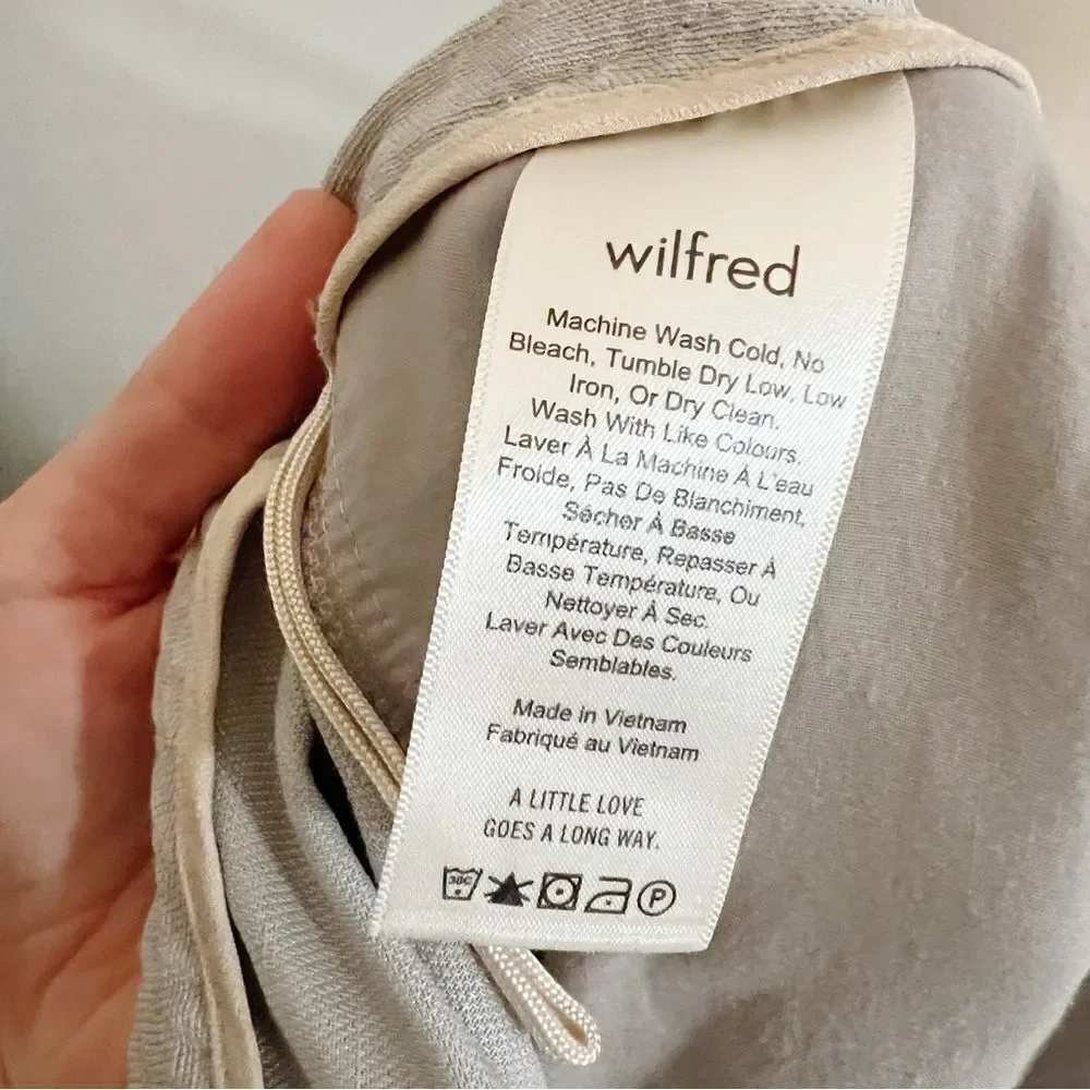 Aritzia Wilfred Allant Pant Gray Cropped Linen Trouser Pant Size 6 Ashen Grey